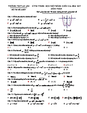 Đề thi thử THPT quôc gia môn thi Toán (Đề thi đề xuất)